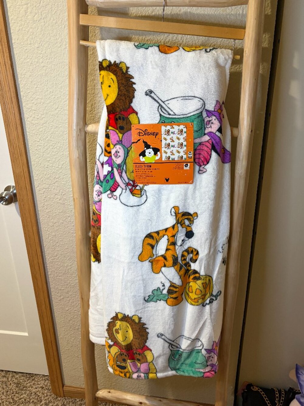 Disney Winnie the Pooh Halloween Plush Throw Blanket 50x70 NWT